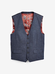 Blue Regular Fit Donegal Suit: Waistcoat - Image 5 of 7