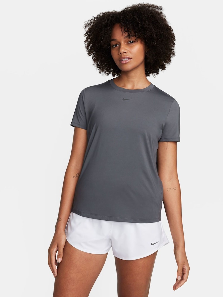 Nike Grey One Classic Dri-FIT Short Sleeve Top - Image 1 of 8