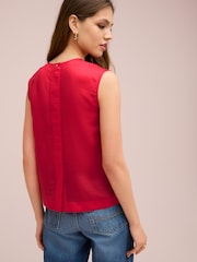 Red Utility Sheer Sleeveless Top - Image 3 of 6