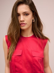 Red Utility Sheer Sleeveless Top - Image 4 of 6