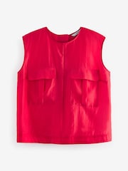 Red Utility Sheer Sleeveless Top - Image 5 of 6