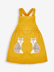 Amarillo mostaza con zorro - Conjunto para bebé niña de 2 piezas con camiseta y pichi con aplique de JoJo Maman Bébé - Imagen 2 de 6
