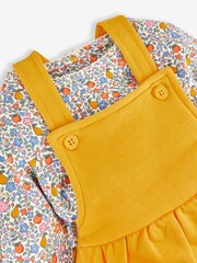 Amarillo mostaza con zorro - Conjunto para bebé niña de 2 piezas con camiseta y pichi con aplique de JoJo Maman Bébé - Imagen 5 de 6