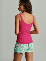 B by Ted Baker Geripptes Trägertop und Shorts aus Viskose-Leinen, Grün - Bild 2 von 7