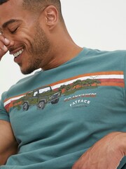 FatFace Green Landrover Chest Stripe T-Shirt - Image 4 of 5