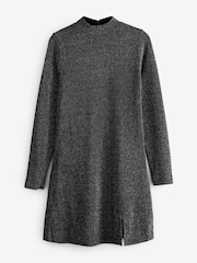 Silver Sparkle Long Sleeve Mini Dress - Image 5 of 6