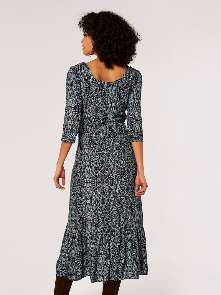 Apricot Natural Paisley Long Sleeve Dress - Image 2 of 5