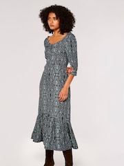 Apricot Natural Paisley Long Sleeve Dress - Image 3 of 5