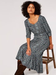 Apricot Natural Paisley Long Sleeve Dress - Image 4 of 5