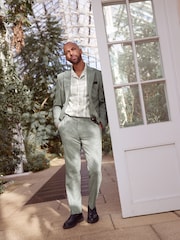 Green Tailored Fit Nova Fides Italian Wool Blend Suit: Trousers - Image 1 of 8