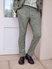 Green Tailored Fit Nova Fides Italian Wool Blend Suit: Trousers - Image 2 of 8