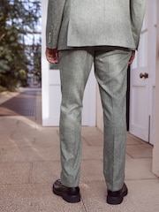 Green Tailored Fit Nova Fides Italian Wool Blend Suit: Trousers - Image 3 of 8