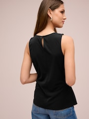 Black Bow Detail Jersey Sleeveless Top - Image 3 of 6