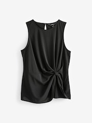 Black Bow Detail Jersey Sleeveless Top - Image 5 of 6