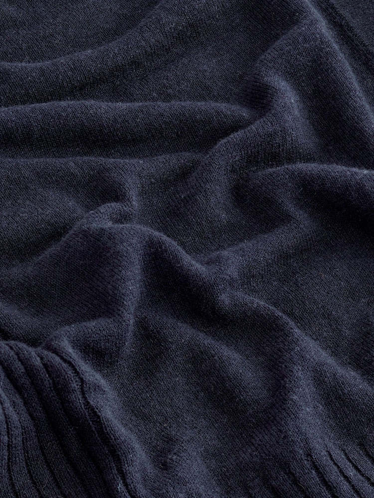 Navy Blue Linen Button Up Cardigan - Image 6 of 6