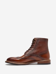 Oliver Sweeney Blackwater Grain Leather Lace-Up Brown Boots - Image 2 of 5