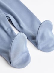 Grey/Blue 3 Pack Baby Sleepsuits (0-2yrs) - Image 5 of 7