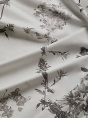 Grey/White 200 Thread Count 100% Cotton Floral Duvet Cover and Pillowcase Set - Image 4 of 5
