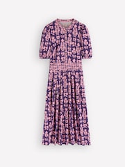Boden Purple Amber Pleat Jersey Midi Dress - Image 6 of 6