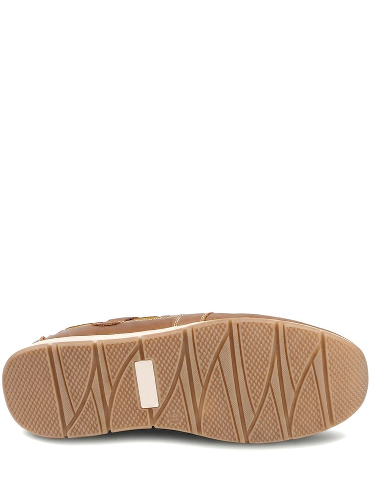 Pavers Brown Leather Lace Up Boat Shoes - Image 5 of 5