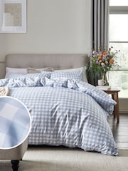 Blue Gingham Duvet Cover and Pillowcase Set - Image 1 of 4