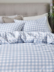 Blue Gingham Duvet Cover and Pillowcase Set - Image 2 of 4