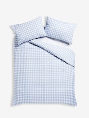 Blue Gingham Duvet Cover and Pillowcase Set - Image 3 of 4