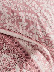 Pink Woodblock Reversible 100% Cotton Duvet Cover and Pillowcase Set - Image 6 of 8
