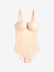 Pastel Rose Nude DD+ Firm Tummy Control Lightly Padded Lace Body - Image 2 of 2