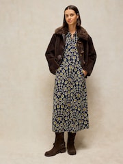 Блакитний з квітковим принтом - White Stuff Rua Button Up Midi Dress - Image 1 of 6