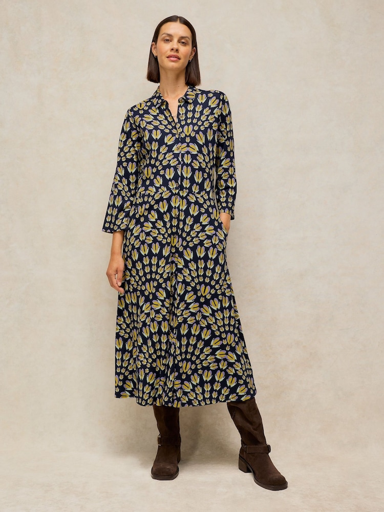 Блакитний з квітковим принтом - White Stuff Rua Button Up Midi Dress - Image 2 of 6 Блакитний з квітковим принтом - White Stuff Rua Button Up Midi Dress - Image 2 of 6