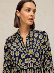 Блакитний з квітковим принтом - White Stuff Rua Button Up Midi Dress - Image 4 of 6