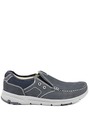 Pavers Blue Premium Leather Slip-On Shoes - Image 1 of 5