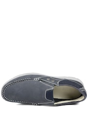 Pavers Blue Premium Leather Slip-On Shoes - Image 4 of 5