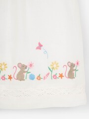 JoJo Maman Bébé White Girls' White Pretty Embroidered Mouse Blouse - Image 2 of 2