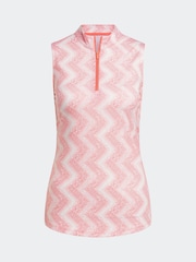 adidas Golf Womens Ultimate365 Ottoman Printed Sleeveless Polo Blouse - Image 5 of 5
