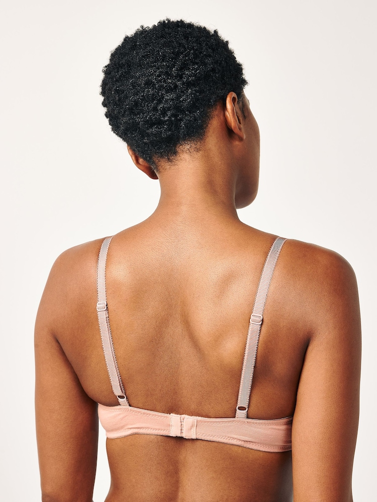 Navy Blue/Pink/White Pad Full Cup Cotton Blend Bras 3 Pack - Image 3 of 5