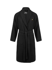 Lyle & Scott Black 100% Cotton Premium Waffle Bathrobe - Image 1 of 4