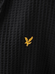 Lyle & Scott Black 100% Cotton Premium Waffle Bathrobe - Image 4 of 4