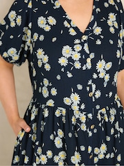 Evans Blue Jersey Button Through Dress - Image 4 of 5