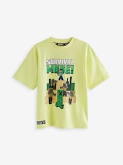 Lime Green 100% Cotton Licensed Minecraft T-Shirt (3-16yrs) - Image 1 of 3