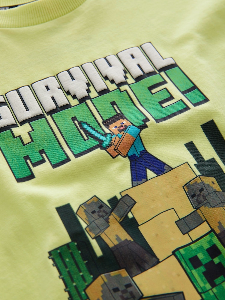 Lime Green 100% Cotton Licensed Minecraft T-Shirt (3-16yrs) - Image 3 of 3