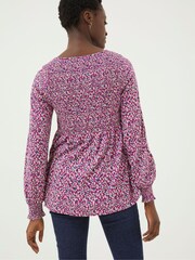 FatFace Pink Sara Animal Texture Top - Image 2 of 5