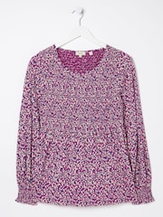 FatFace Pink Sara Animal Texture Top - Image 5 of 5