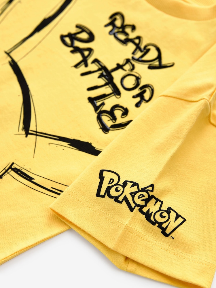 Yellow Pikachu 100% Cotton Pokémon License Short Sleeve T-Shirt (4-16yrs) - Image 3 of 3