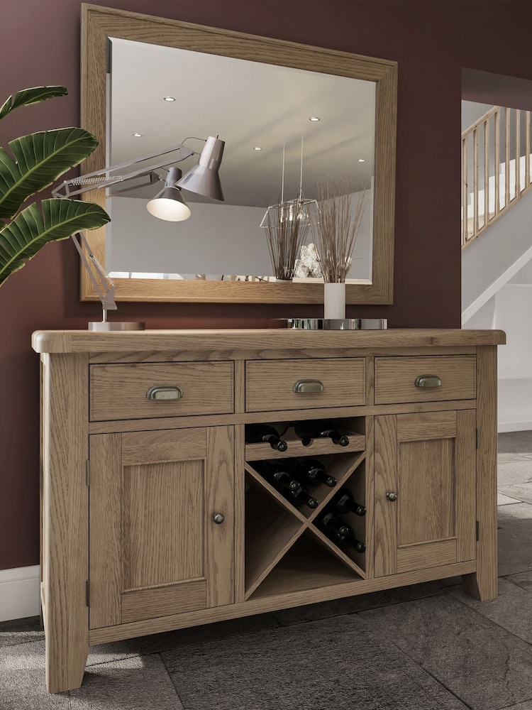 K Interiors Brown Embleton Solid Wood 3 Drawer 2 Door Sideboard - Image 1 of 4 K Interiors Brown Embleton Solid Wood 3 Drawer 2 Door Sideboard - Image 1 of 4