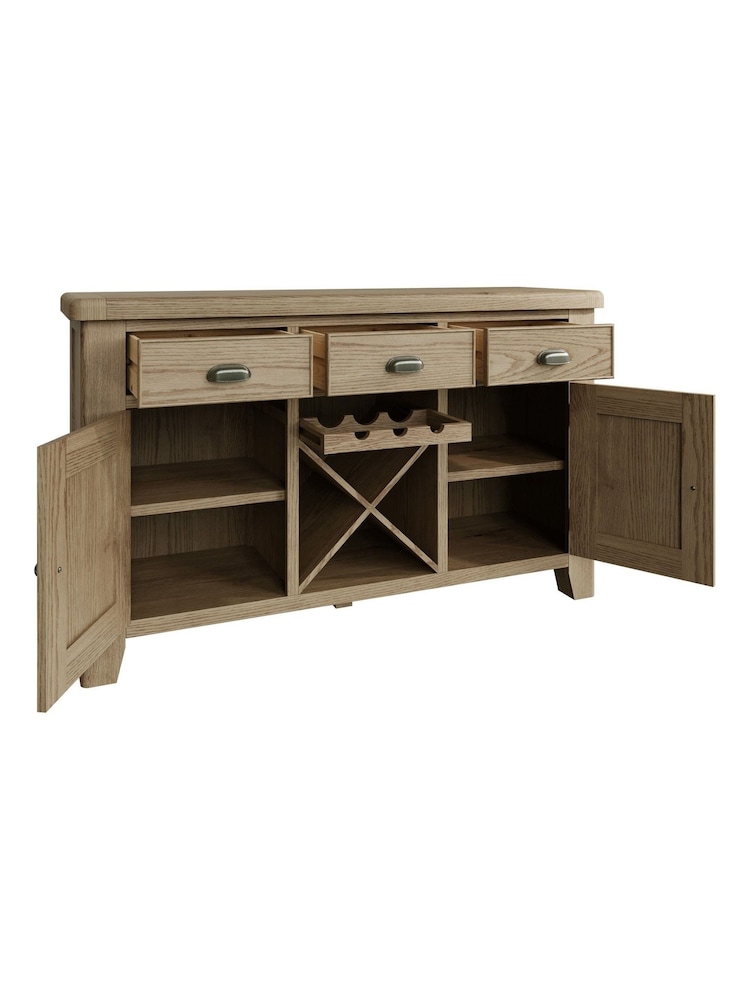 K Interiors Brown Embleton Solid Wood 3 Drawer 2 Door Sideboard - Image 4 of 4 K Interiors Brown Embleton Solid Wood 3 Drawer 2 Door Sideboard - Image 4 of 4