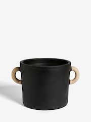 French Connection Black Large Terracotta Plant Pot - Image 3 of 4