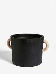 French Connection Black Large Terracotta Plant Pot - Image 4 of 4