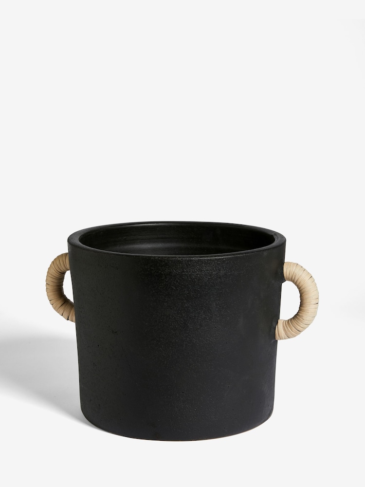 French Connection Black Large Terracotta Plant Pot - Image 4 of 4